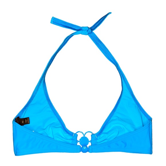 AUTH Louis Vuitton Neon Blue Metal Flower Charm Logo Halter Tie Bikini Swimsuit - Picture 7 of 16